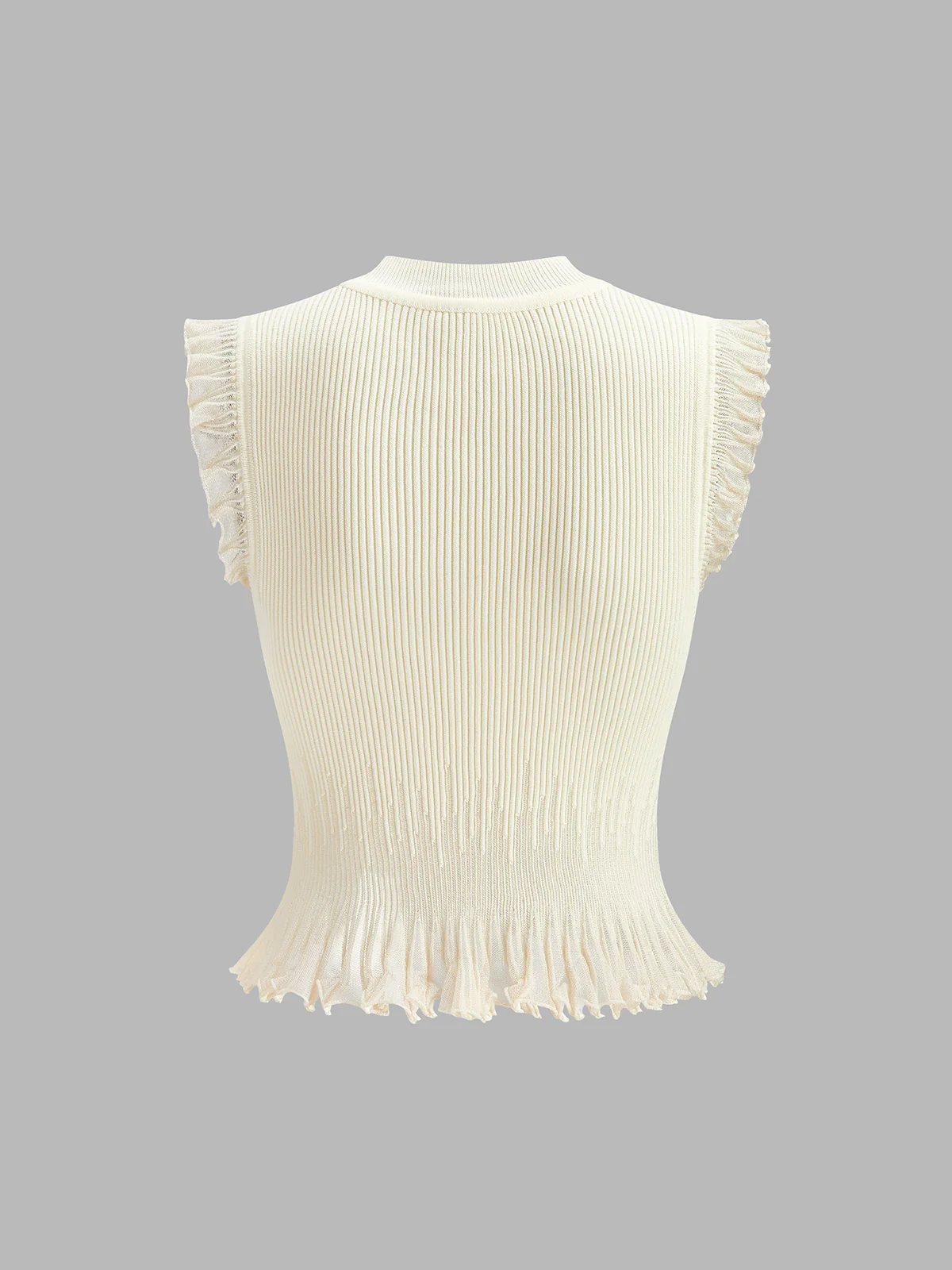Ribbed Knit Ruffle Top - Image 10