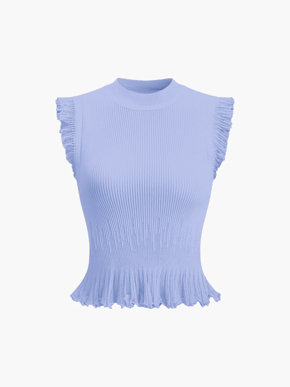 Ribbed Knit Ruffle Top - Image 14