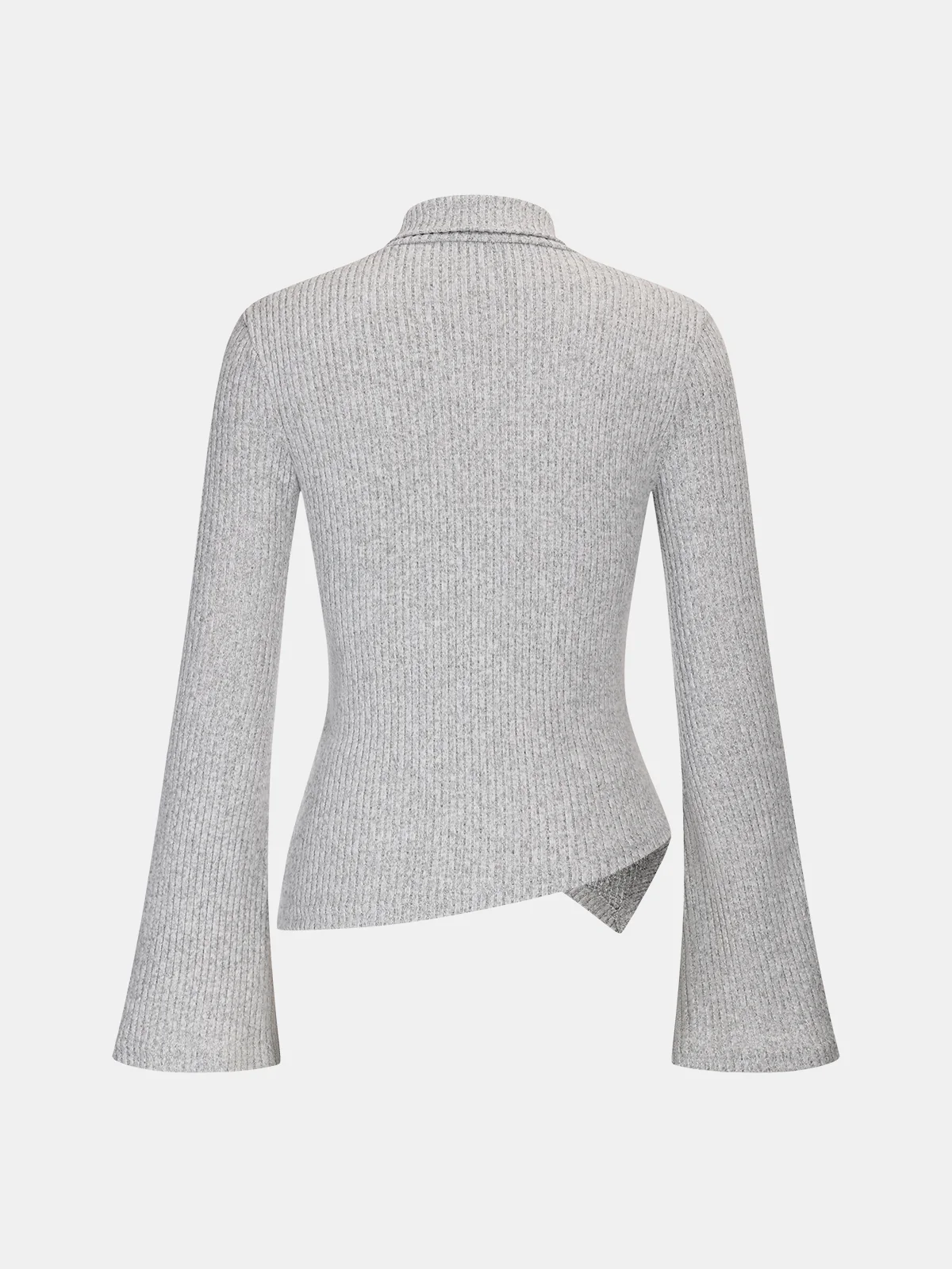 Ribbed Knit Top and Flared Pants Set - Image 4
