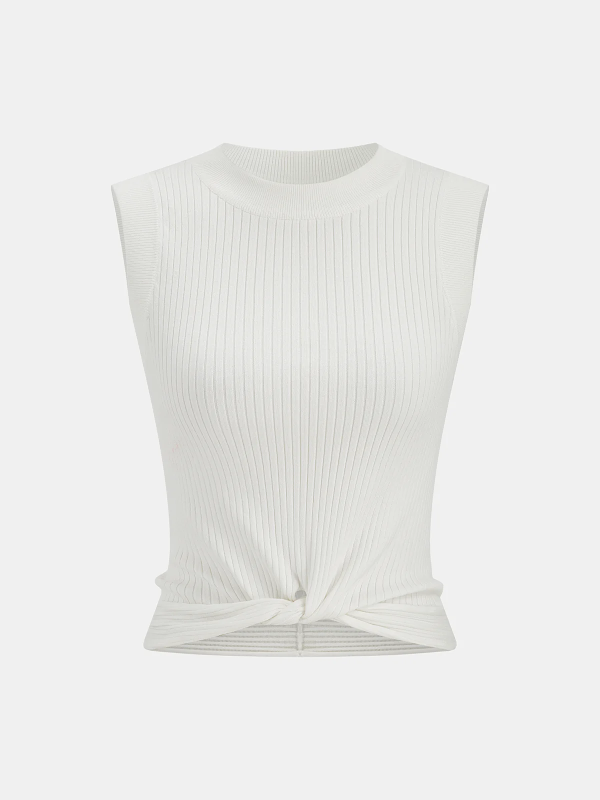 Ribbed Knotted Sweater Vest