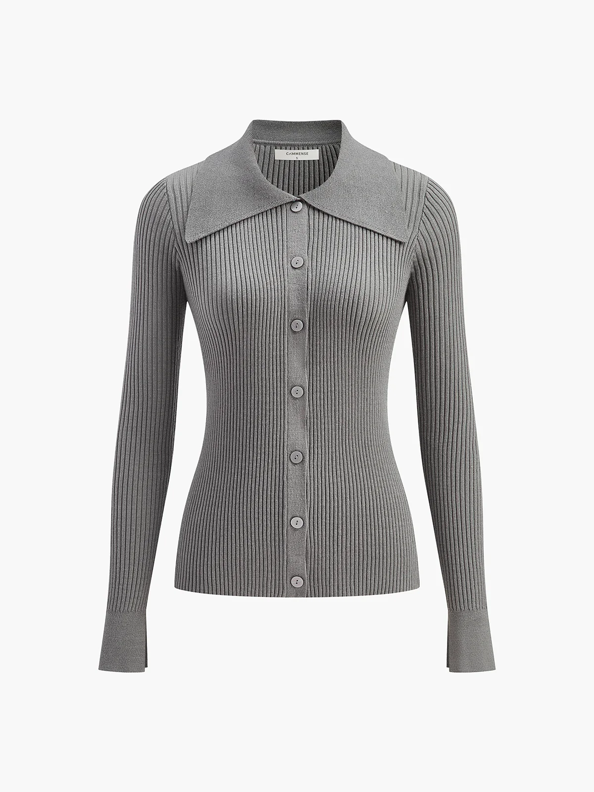 Ribbed Lapel Slim Cardigan - Image 7