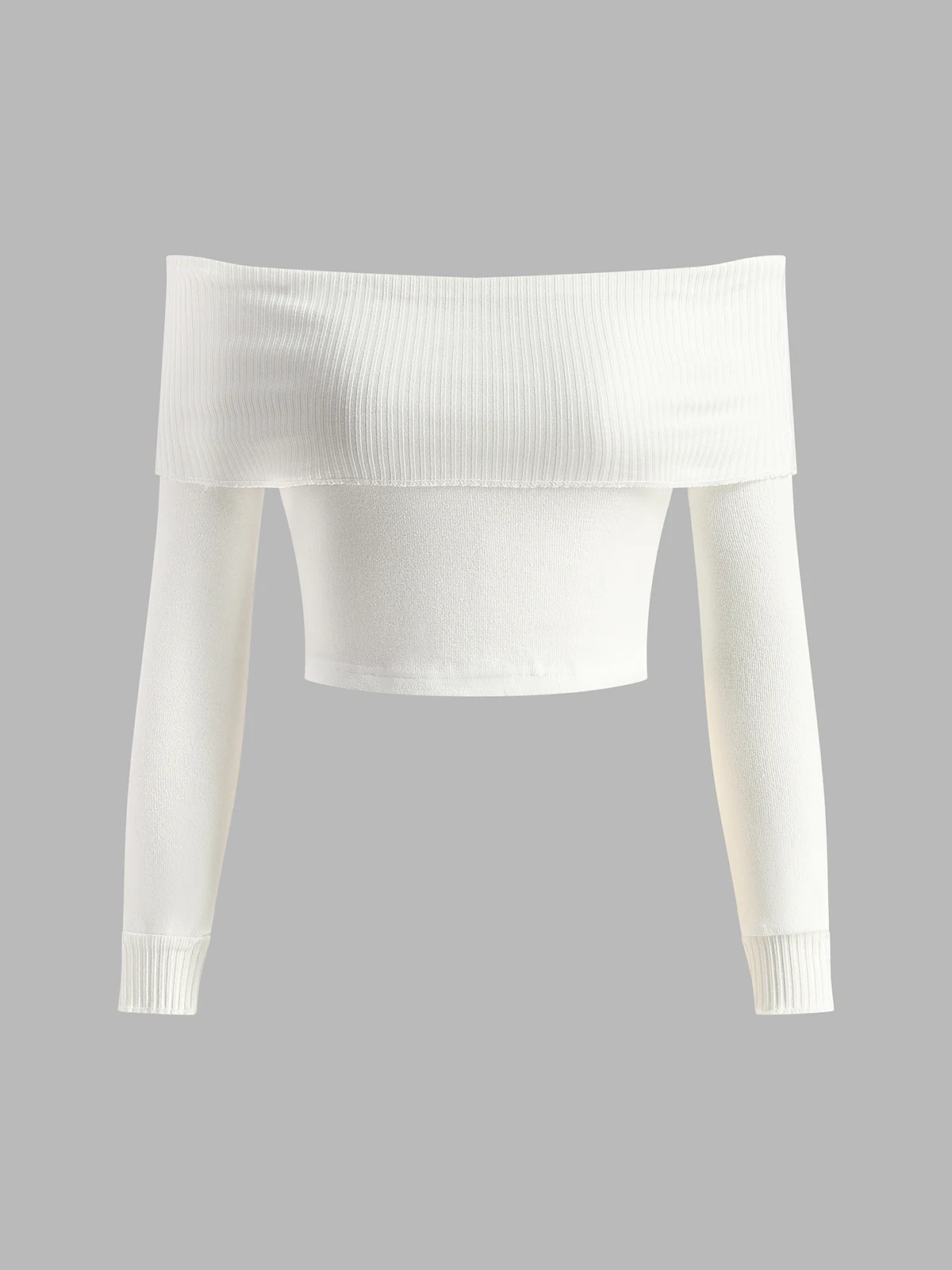 Ribbed Off Shoulder Knit Top - Image 5