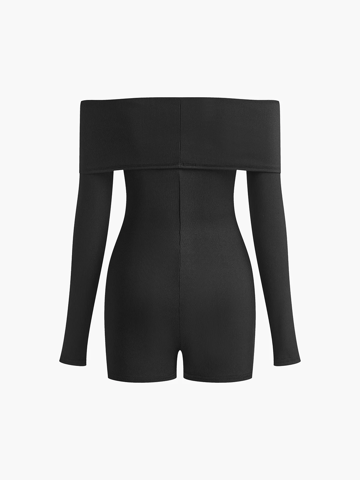 Ribbed Off-Shoulder Plain Jumpsuit - Image 4