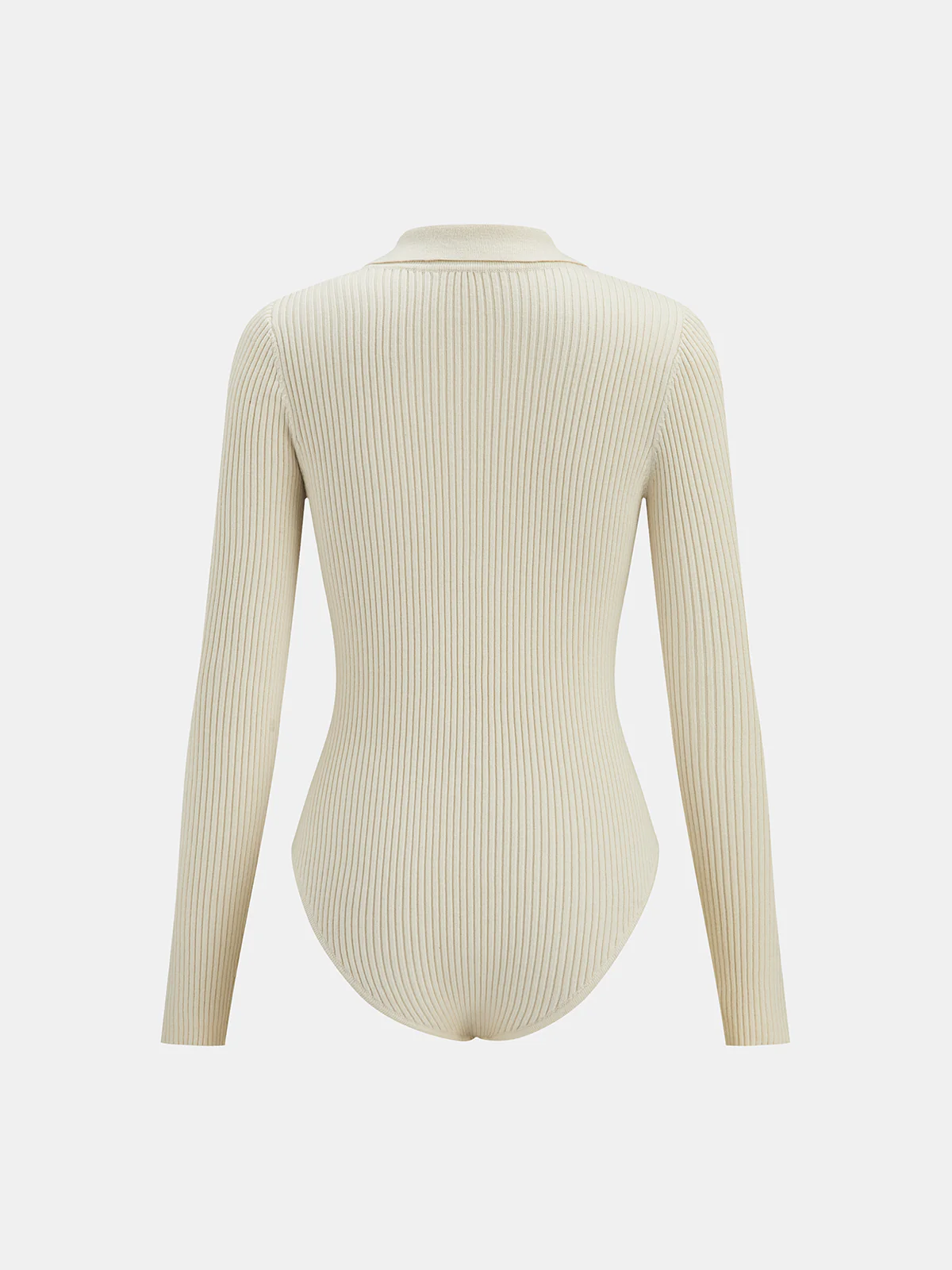 Ribbed Polo Zip Knit Bodysuit - Image 6