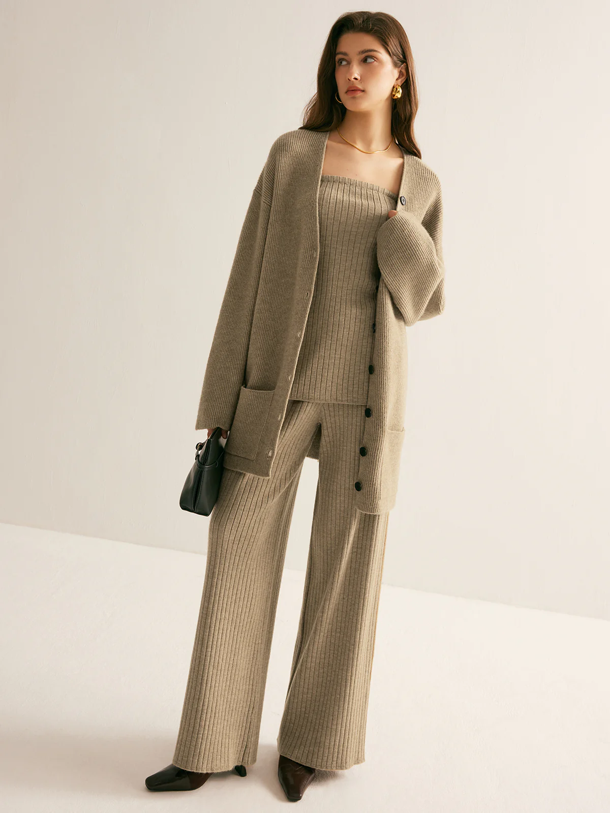 Ribbed Strapless Slit Sweater Vest - Image 6