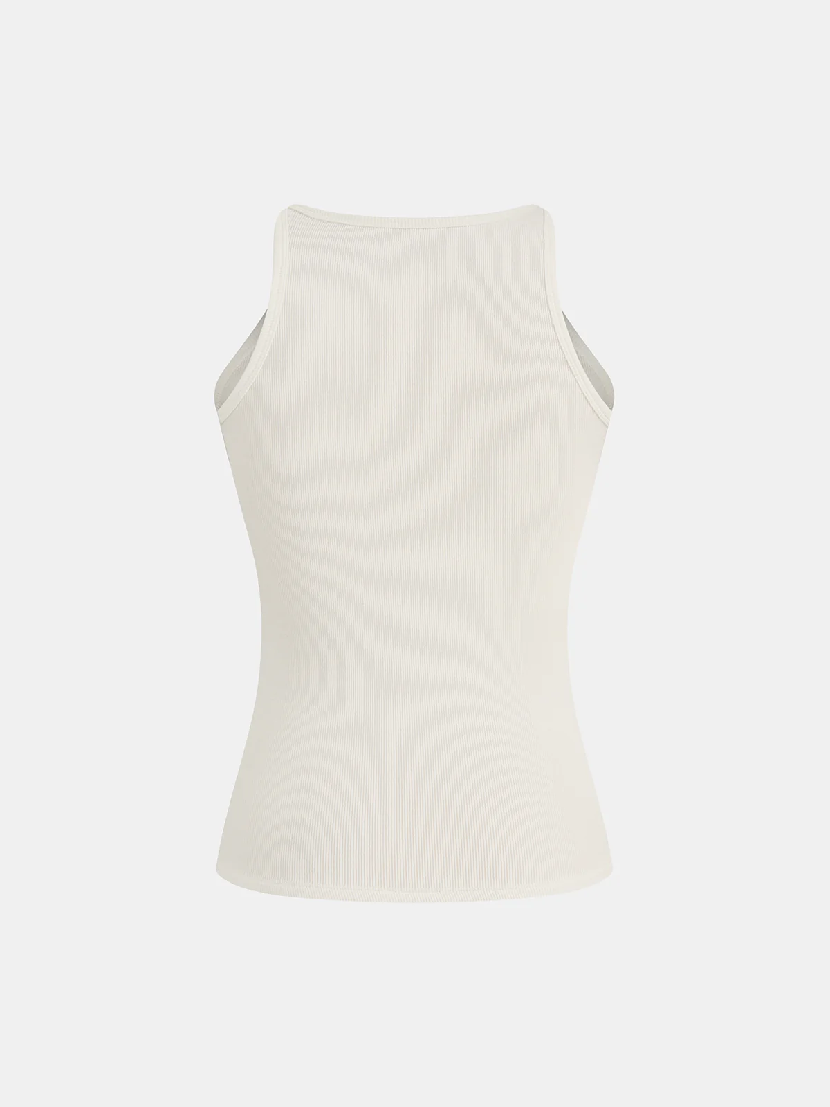Ribbed Stretchy Faux Leather Buckle Vintage Tank Top - Image 8