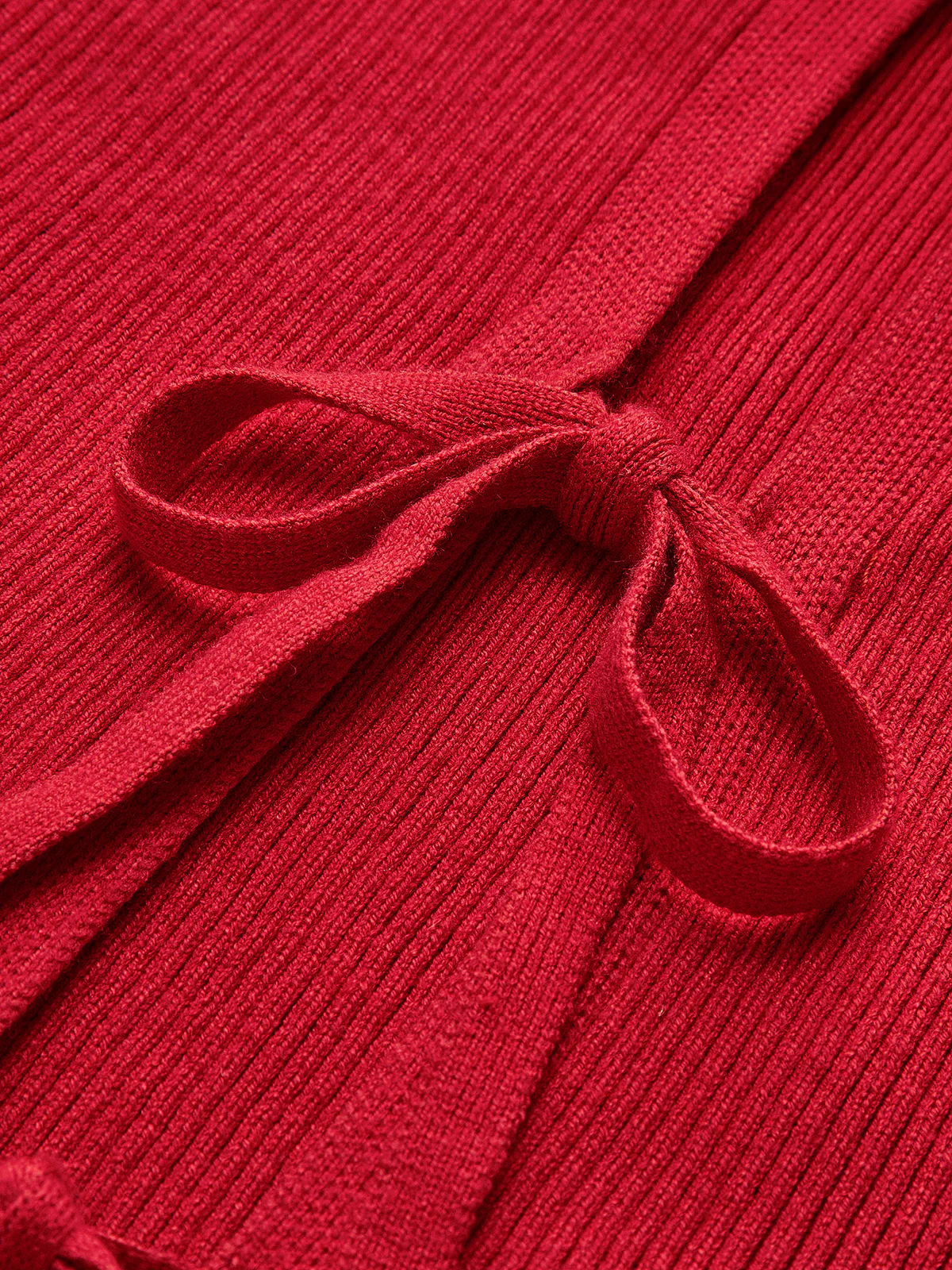 Ribbed Tie Neck Sweater Vest - Image 3