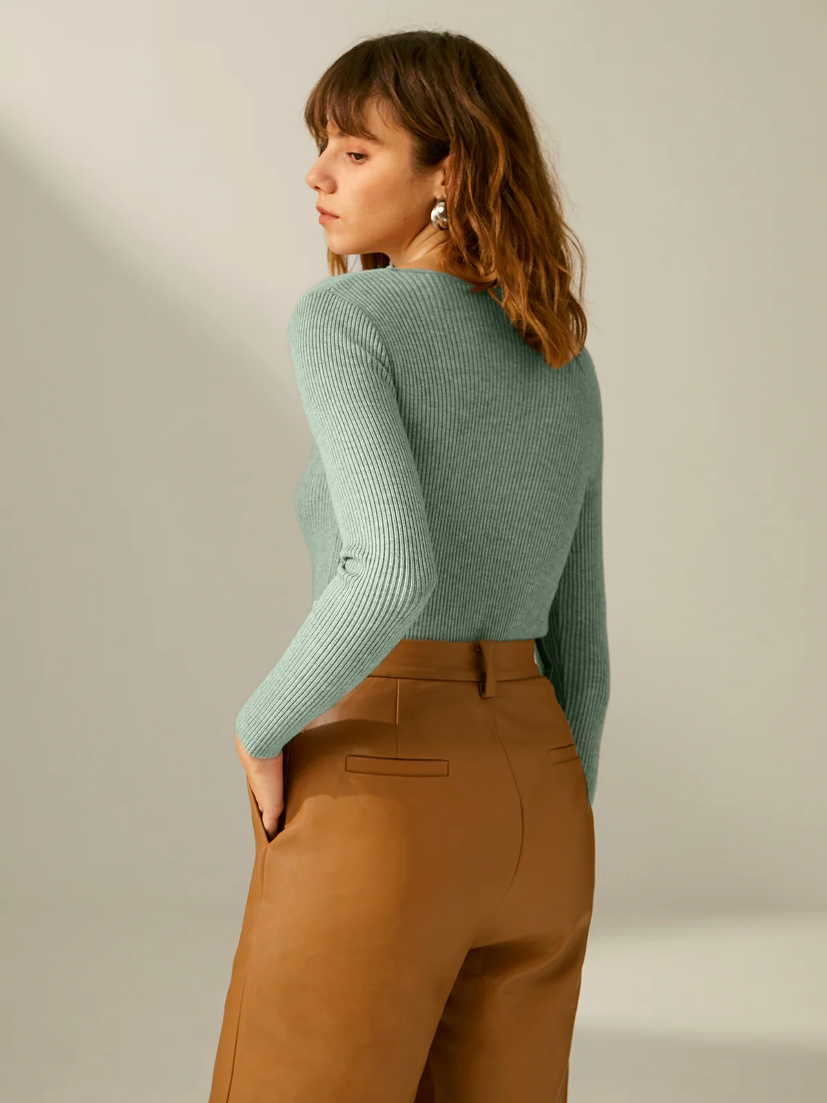 Clouds Ribbed Pullover Sweater - Image 7
