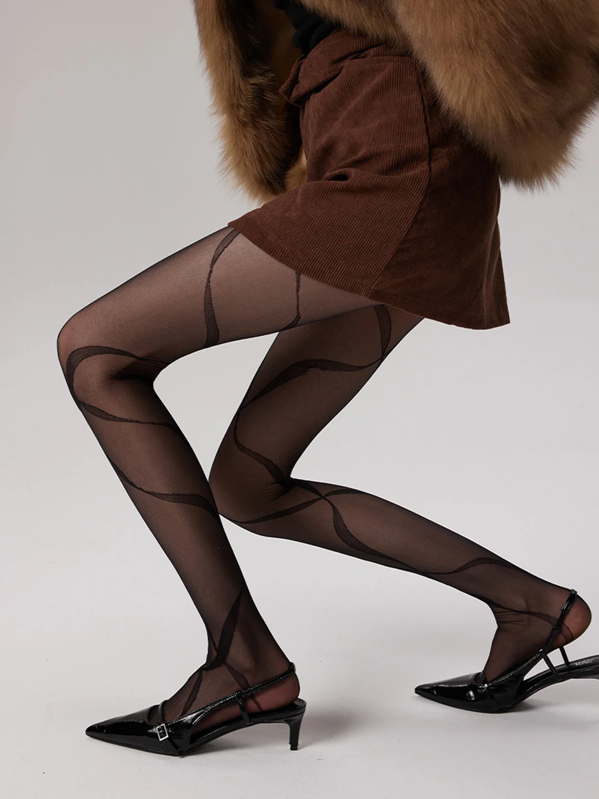Ribbon Pattern Sheer Tights - Image 4