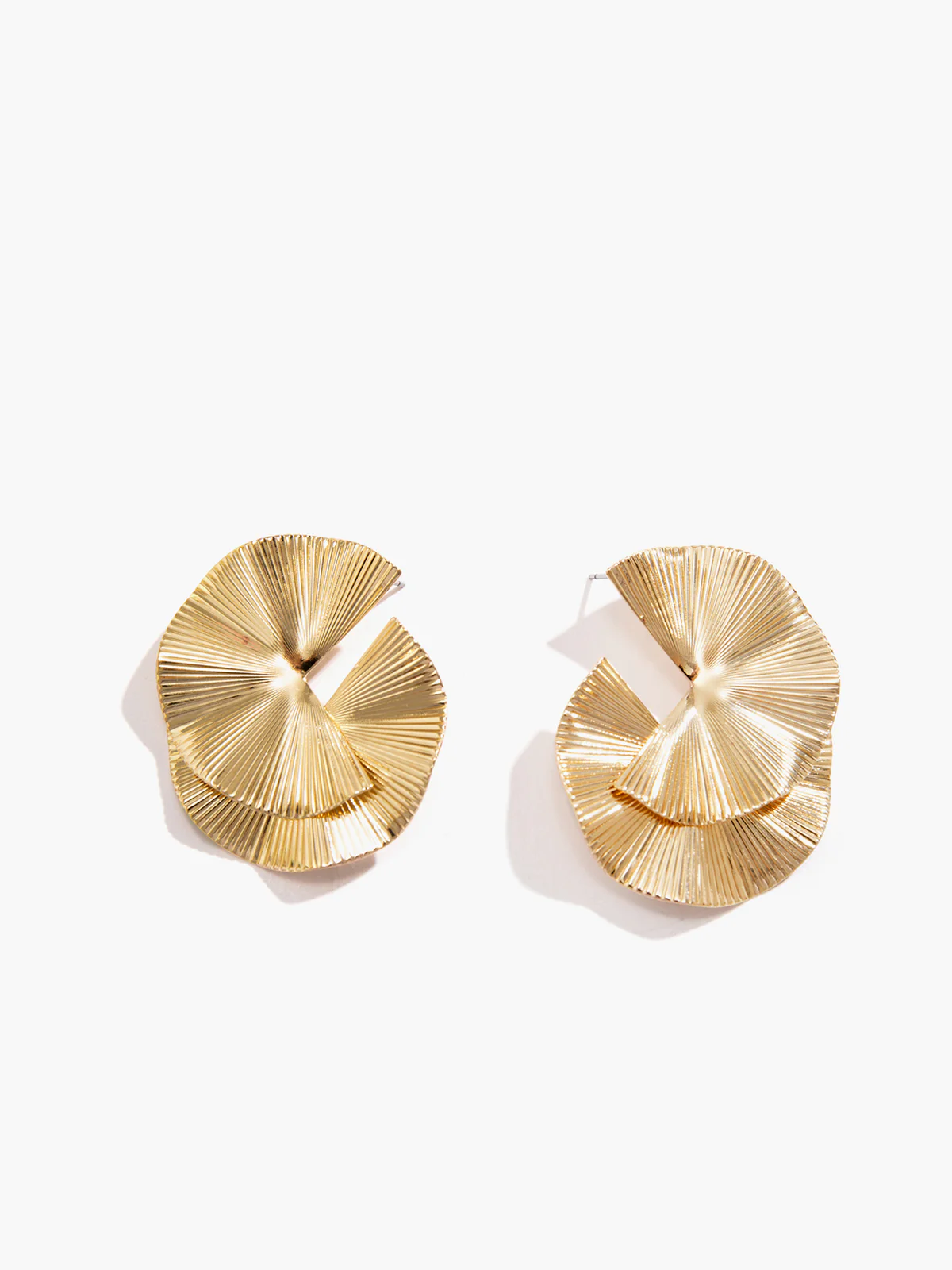 Ripple Hoop Stud Earrings - Image 3
