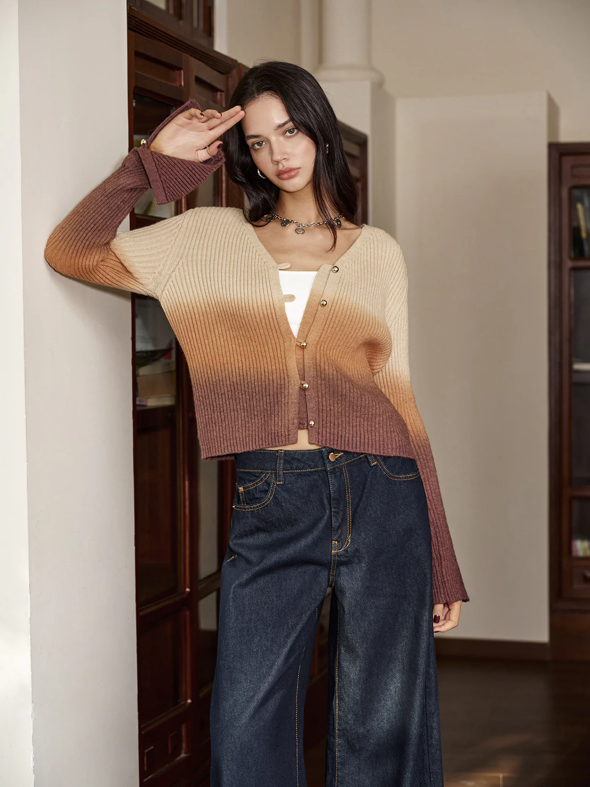 Romance Ombre Button Cardigan - Image 5