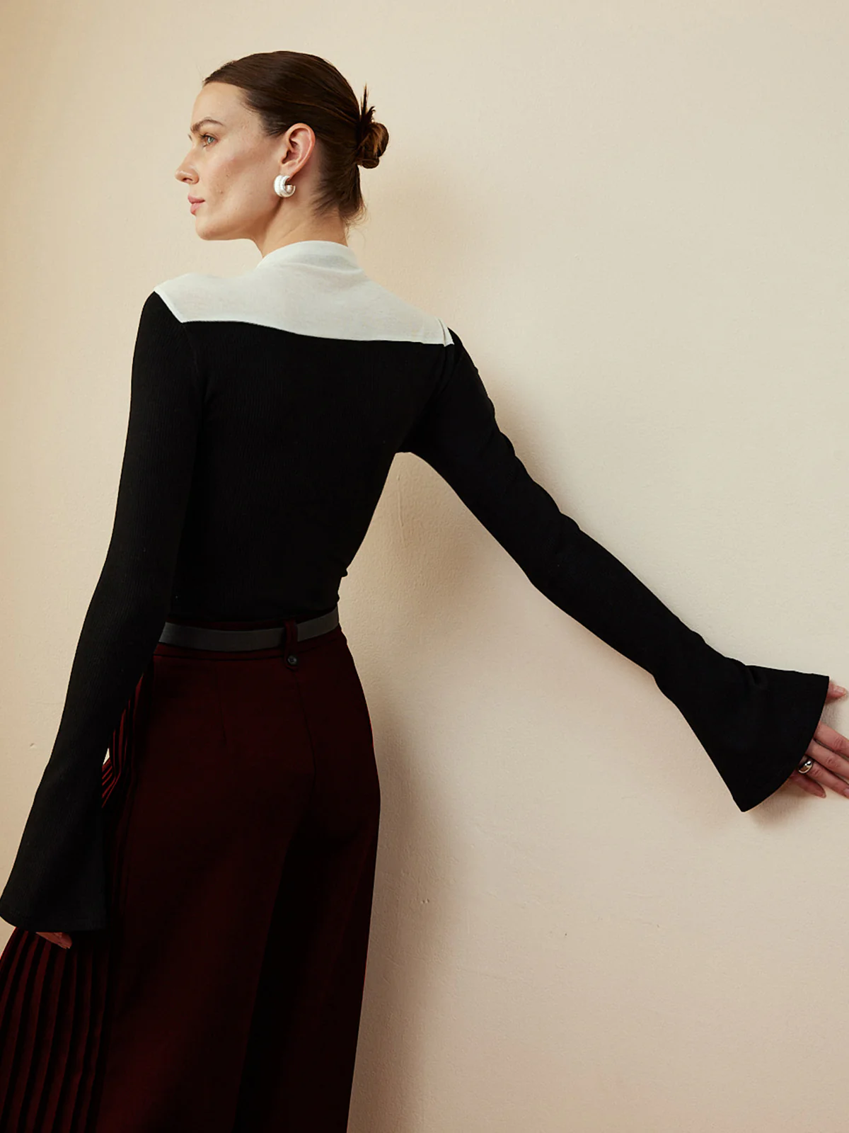 Romance Stand Collar Ruffle T-Shirt - Image 3