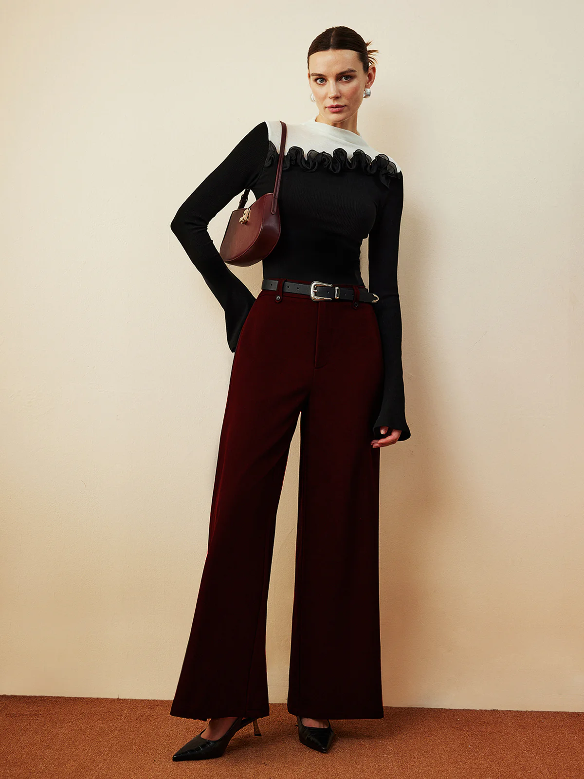 Romance Stand Collar Ruffle T-Shirt - Image 7