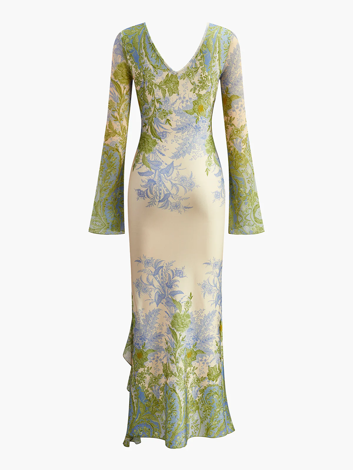 Romance V-Neck Printed Ruffle Dress - Image 3