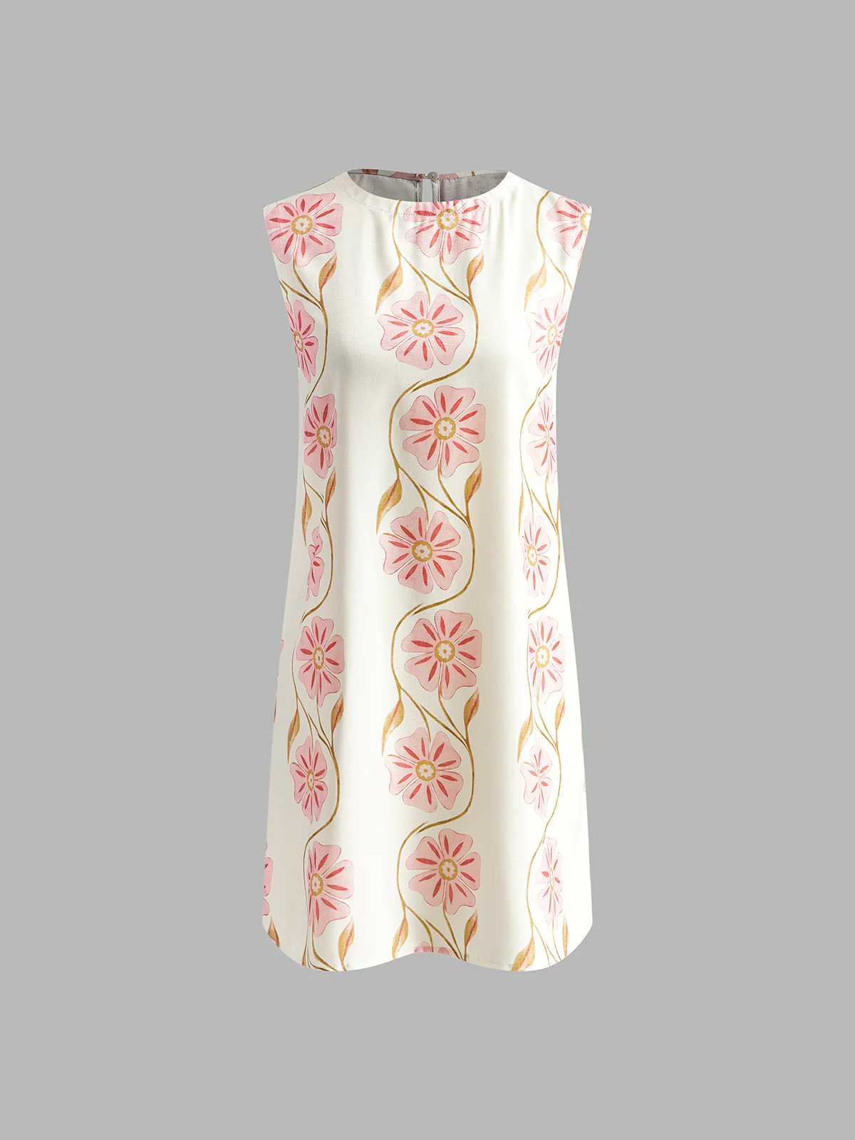 Romantic Print Sleeveless Short Dress - Image 5