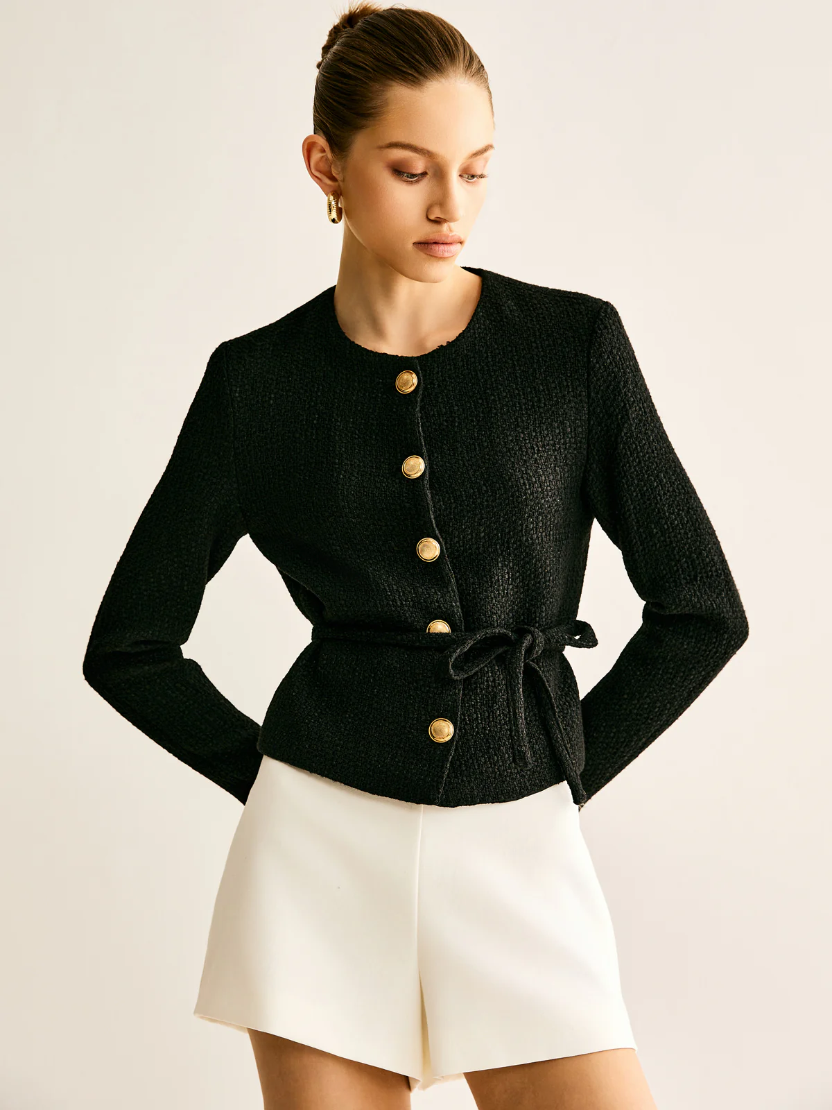 Rope-Belted Button Jacket - Image 4