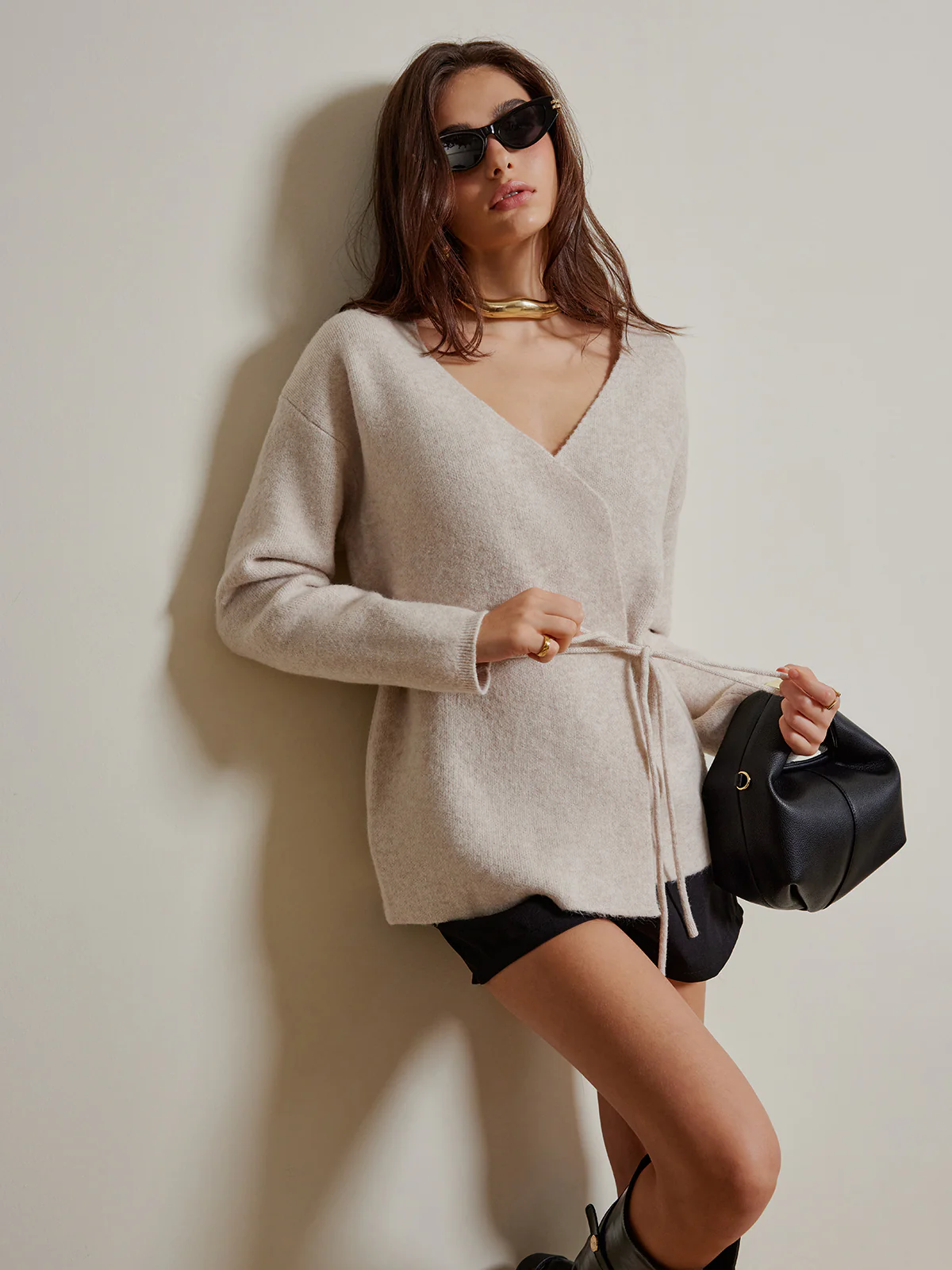 Rope Belted Wrap Cardigan - Image 4