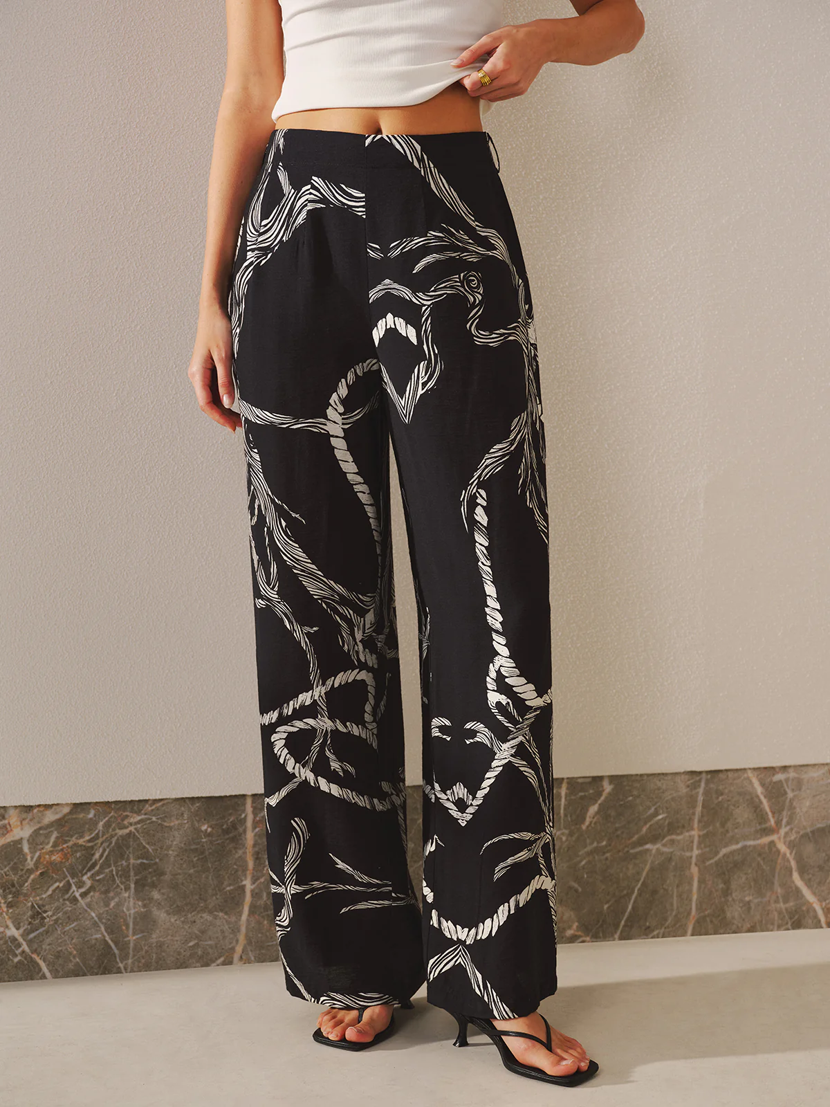 Rope Print Wide-leg Pants - Image 2