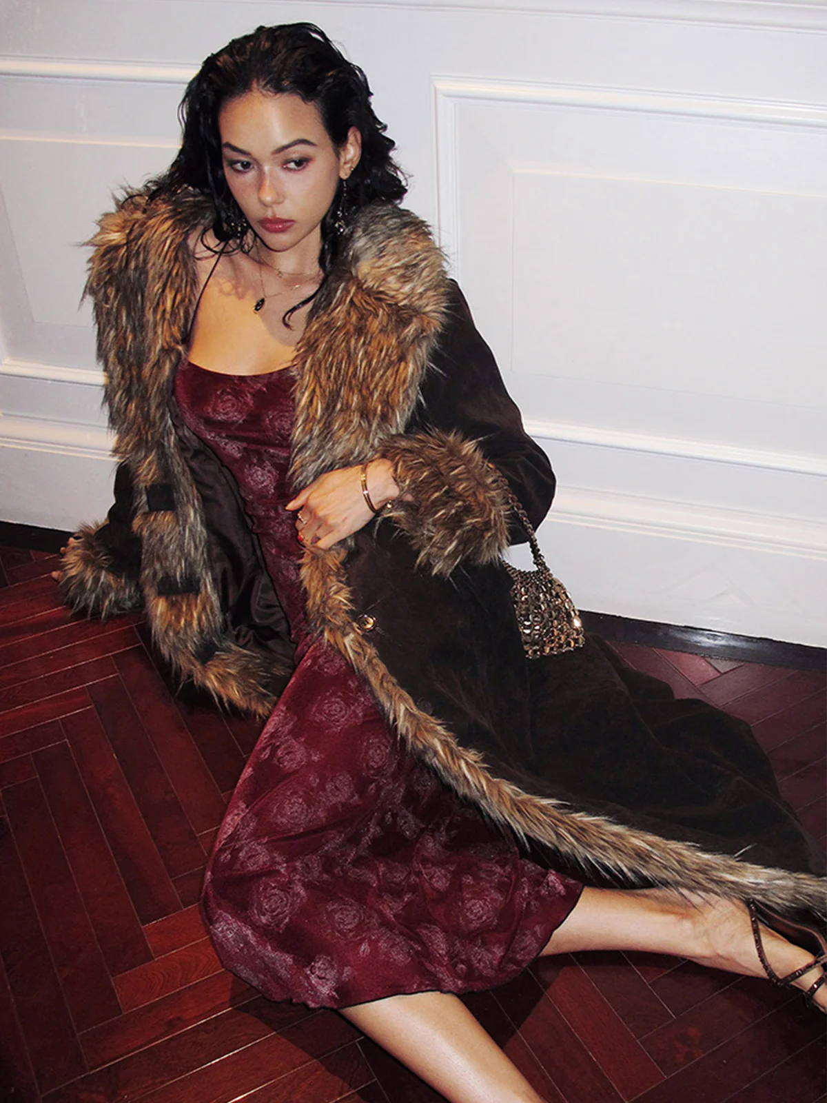 Rose Velvet Cami Dress - Image 7