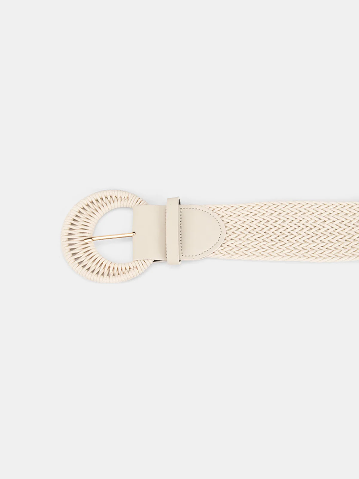 Round Buckle Straw Weave Belt - Image 3