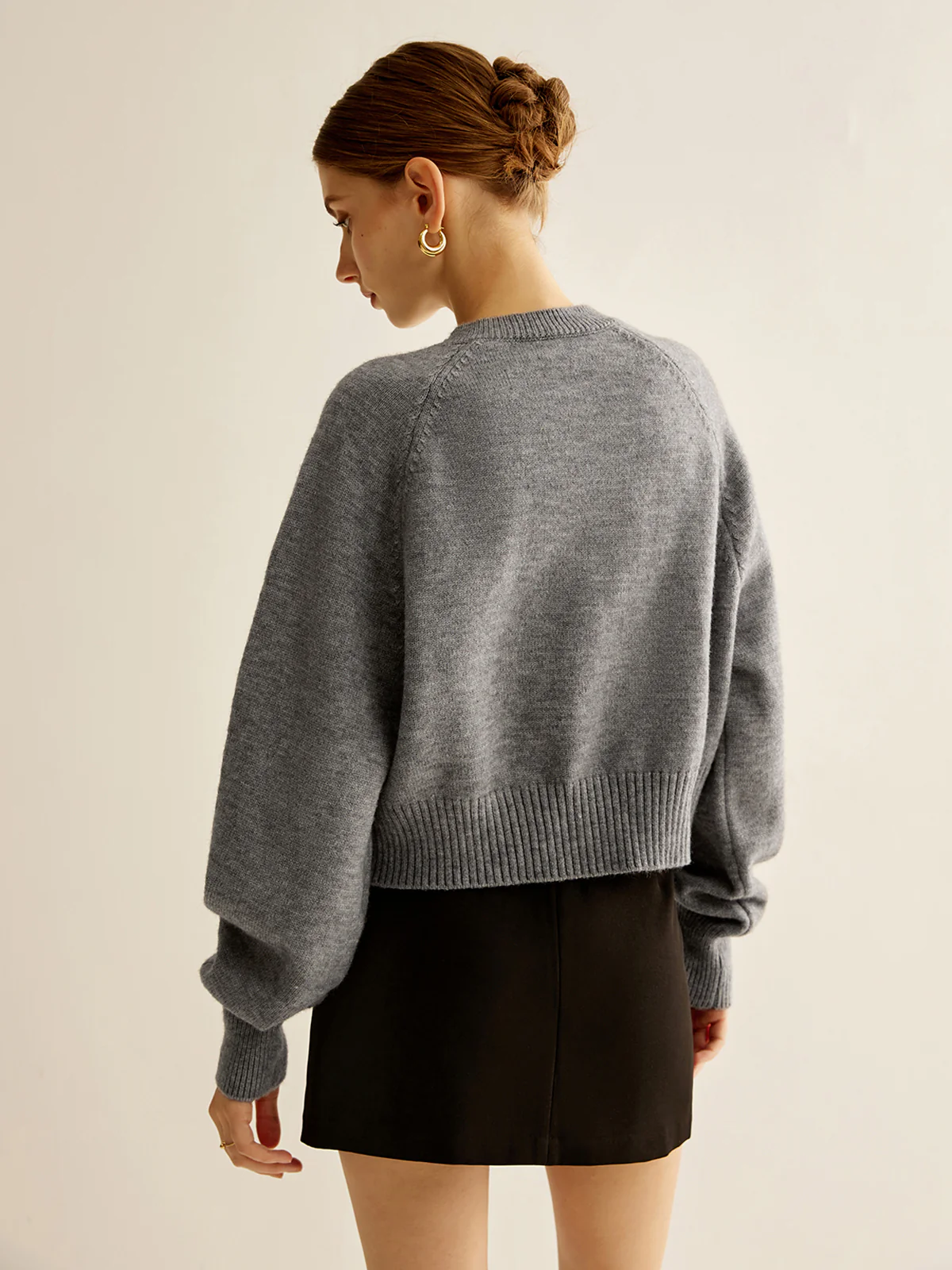 Round Neck Breasted Cardigan - Image 3