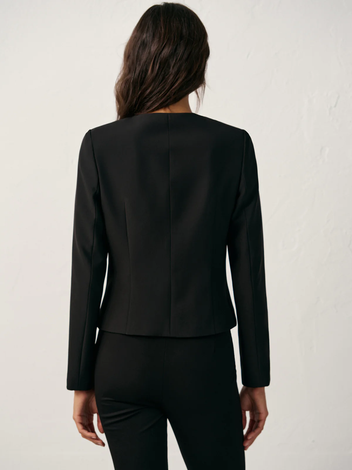 Round Neck Double-Breasted Blazer - Image 6