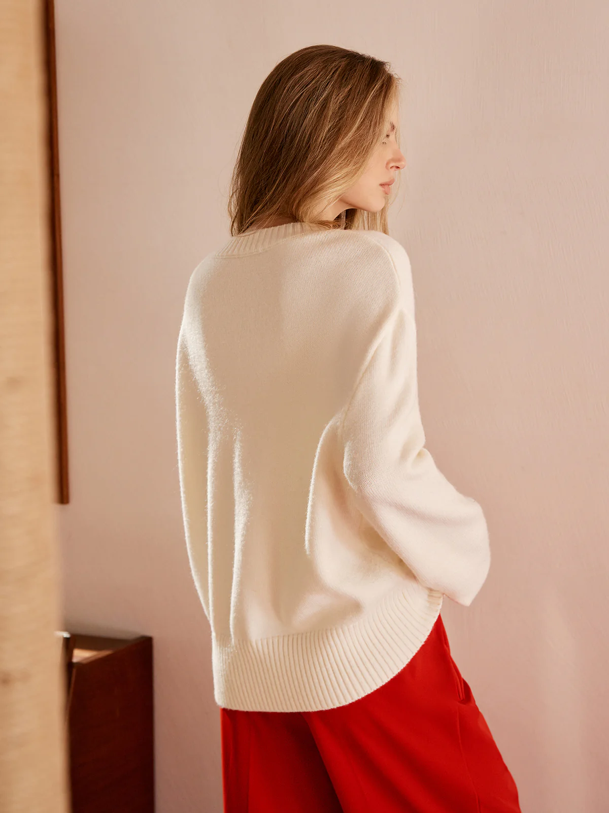 Round Neck Jacquard Sweater - Image 4