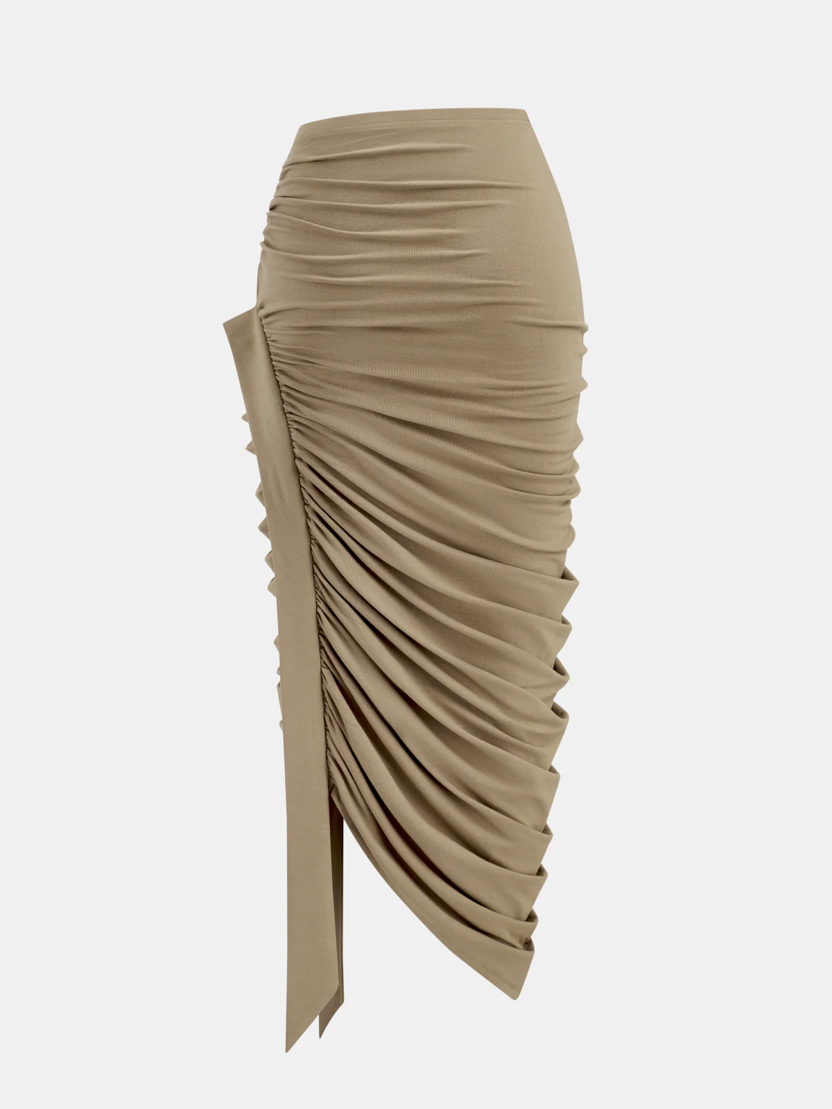 Ruched Asymmetric Midi Skirt - Image 4