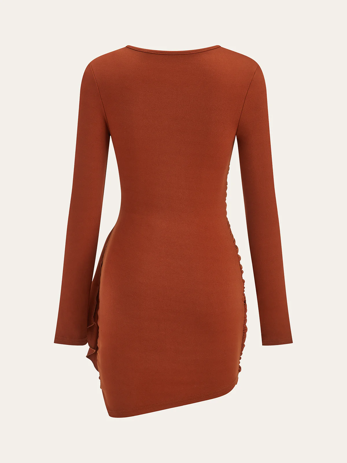 Ruched Long Sleeve Bodycon Dress - Image 2