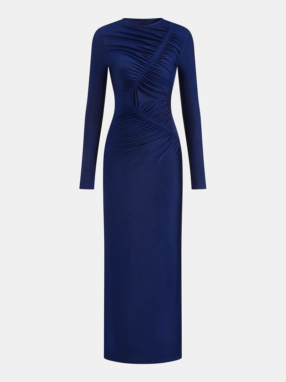 Ruched Long-Sleeve Maxi Dress - Image 2
