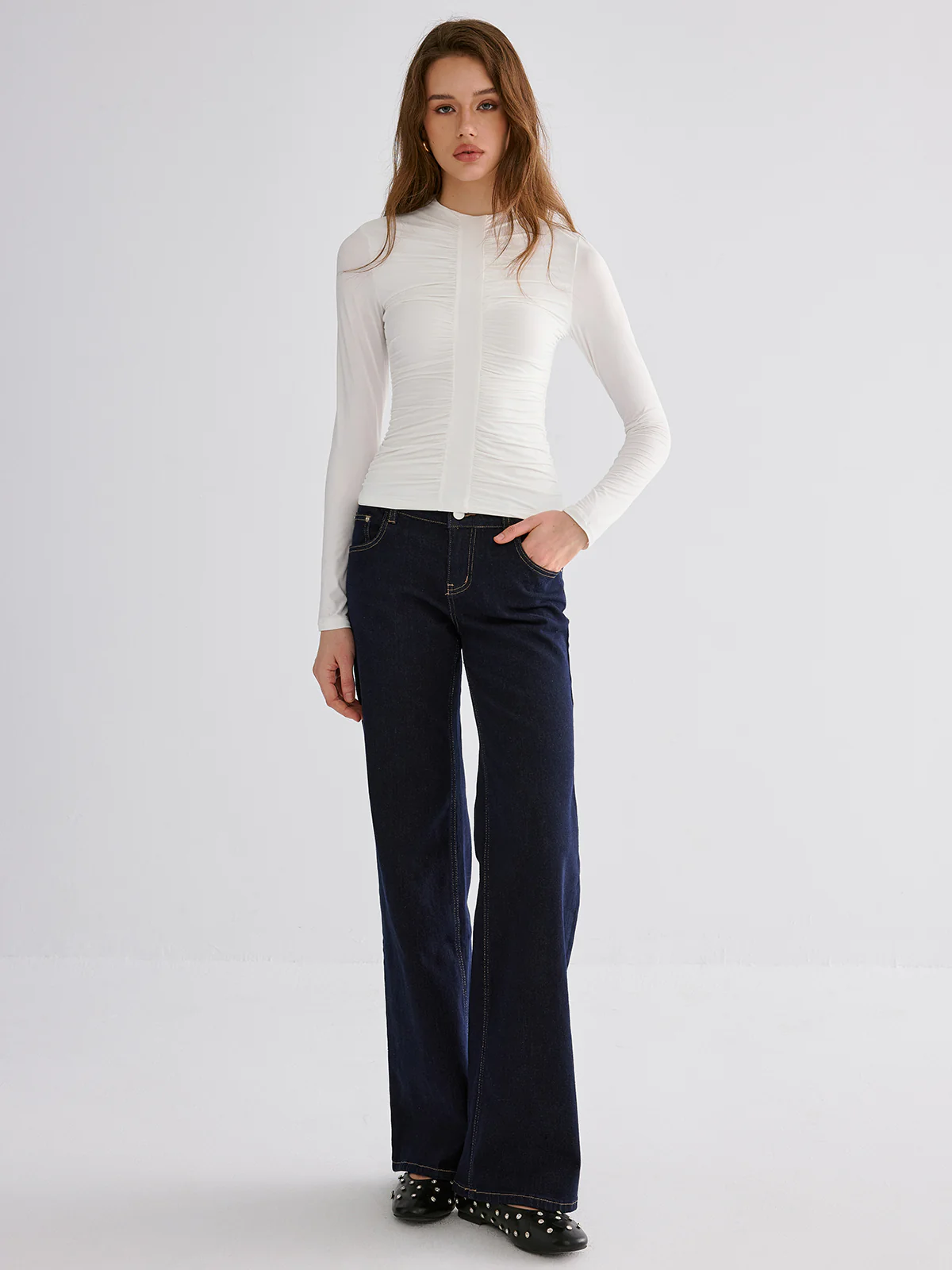 Ruched Long Sleeve Top - Image 3
