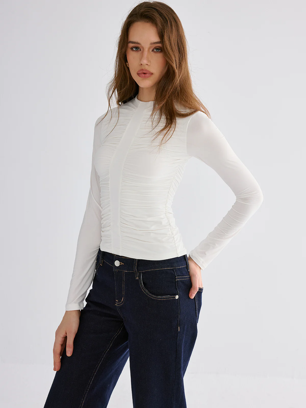 Ruched Long Sleeve Top - Image 5