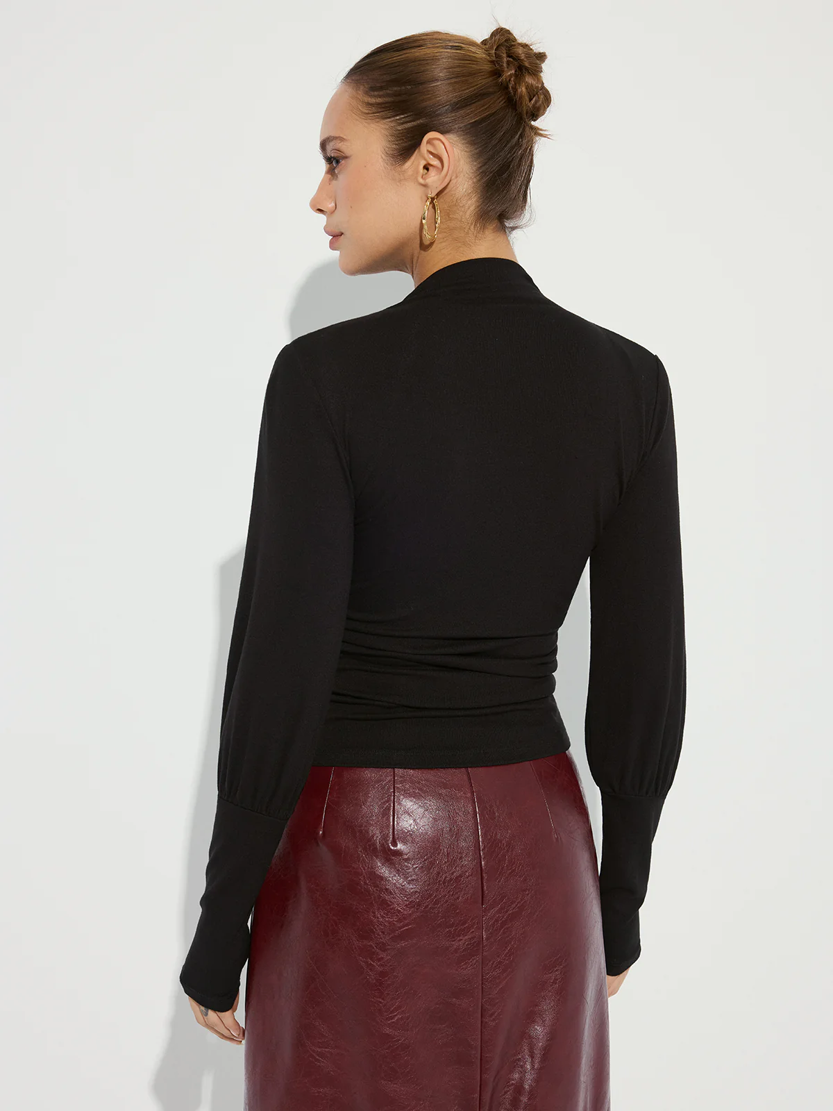 Ruched Mock Neck Top - Image 6