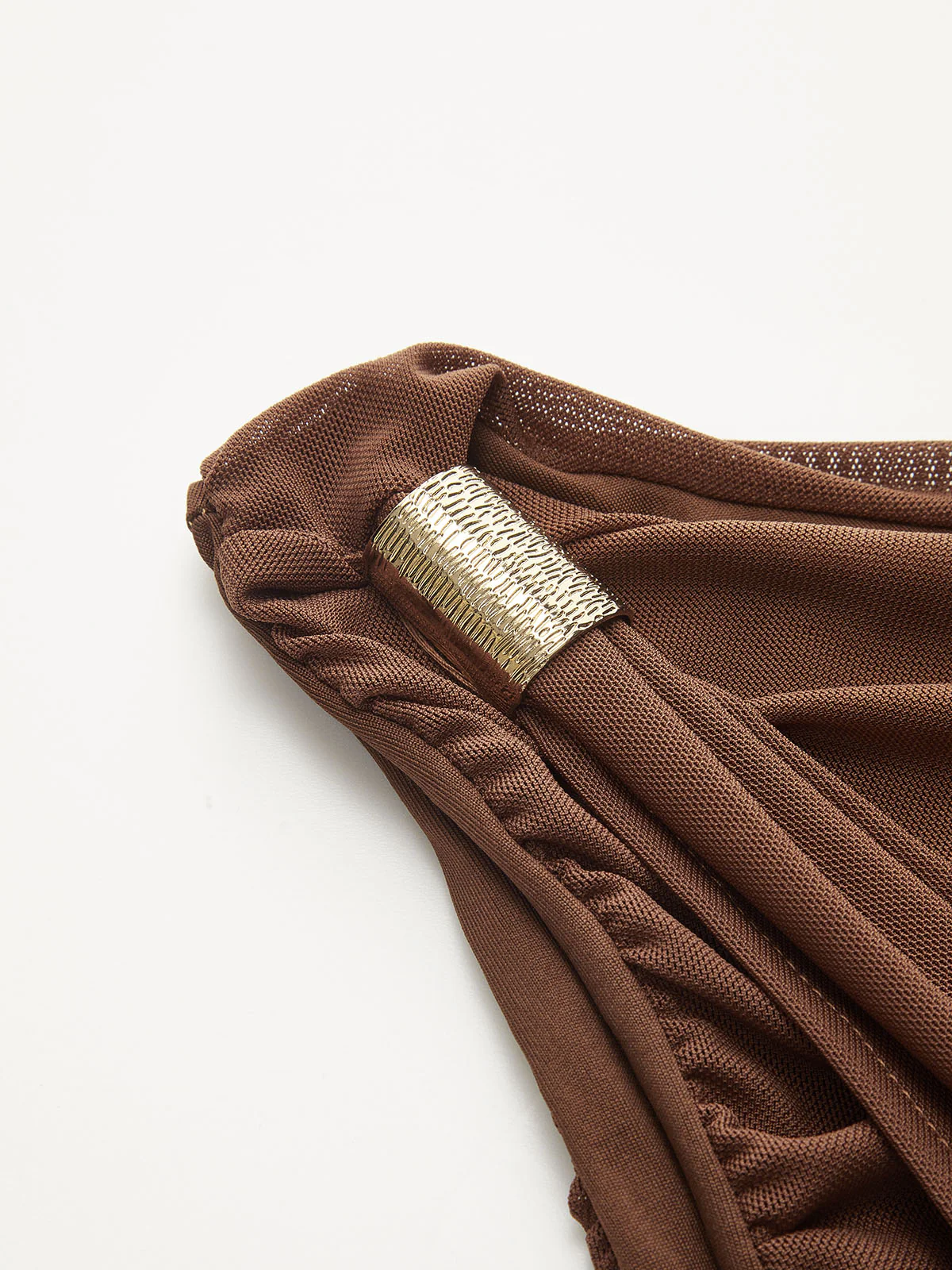 Ruched Off-shoulder Top with Metal Decor - Image 4