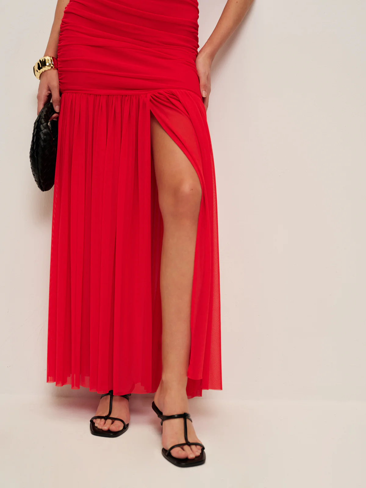 Ruched One-Shoulder Split Dress - Image 4