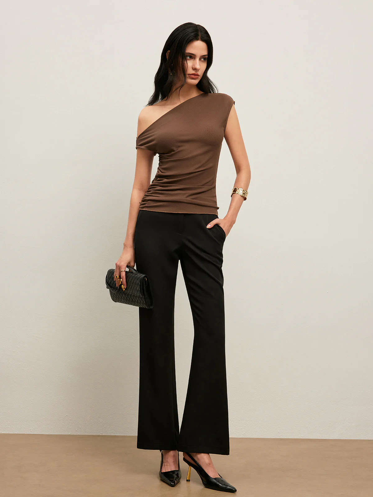 Ruched One-Shoulder Top - Image 2