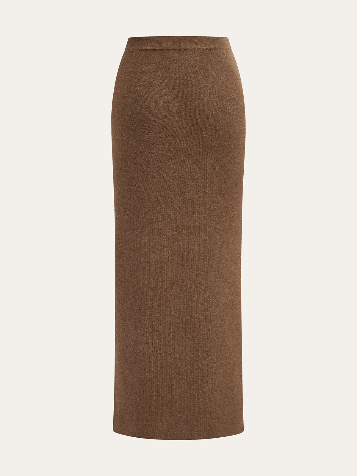 Ruched Side Button Wool Blend Sweater Skirt - Image 5