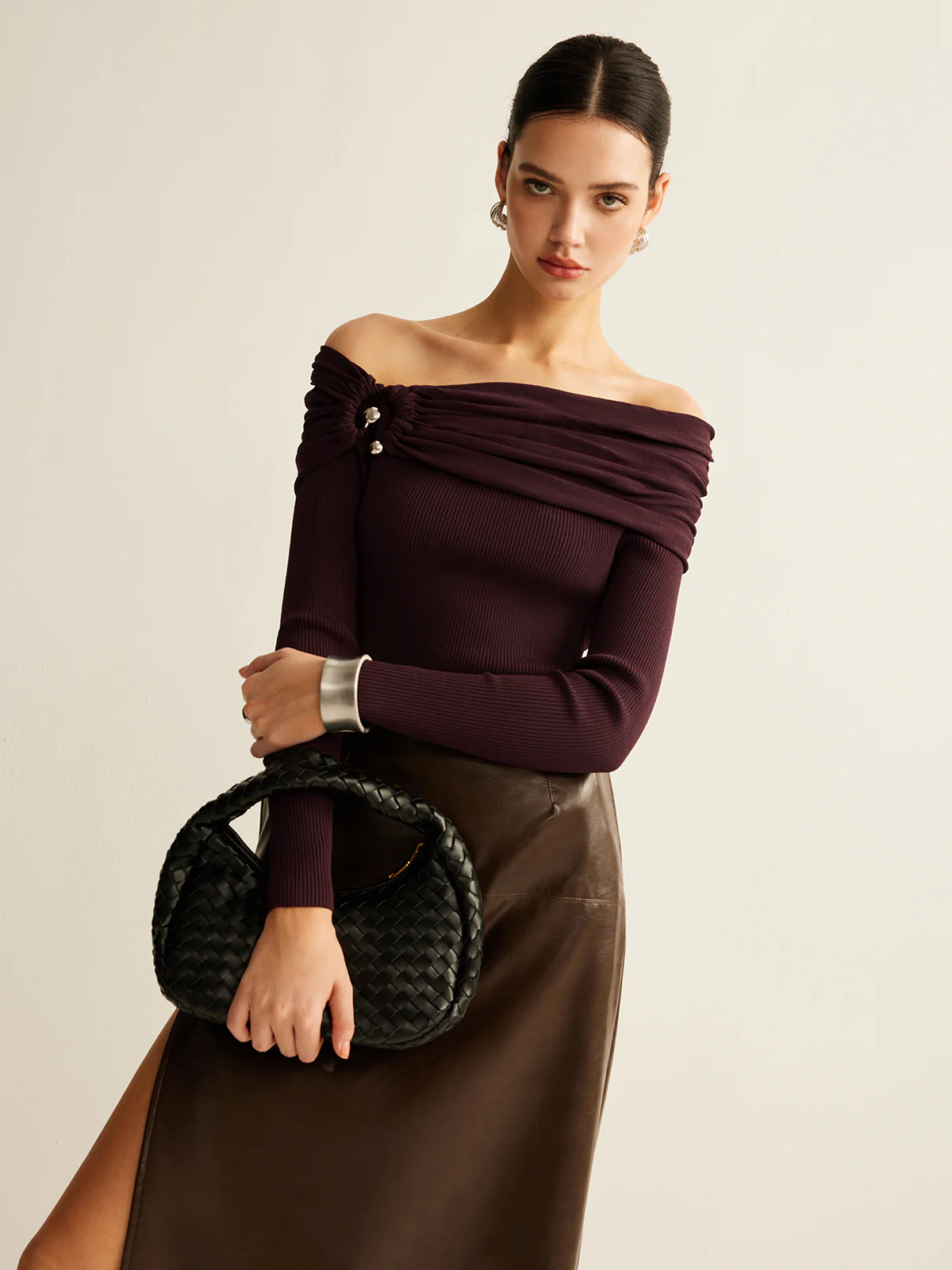 Ruched Slim Knit Top - Image 5