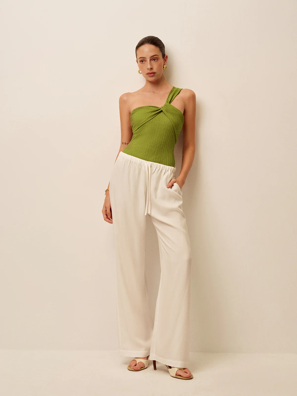 Ruched Twist One-Shoulder Swimsuit - Image 2