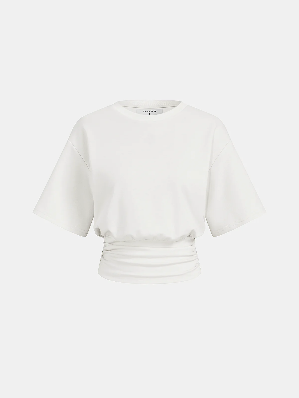 Ruched Waist Cropped Short Sleeve Top