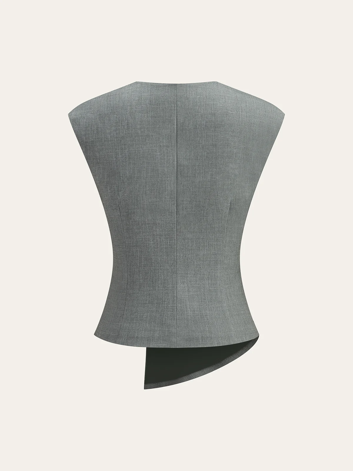 Ruched Waist V-Neck Asymmetric Top - Image 4