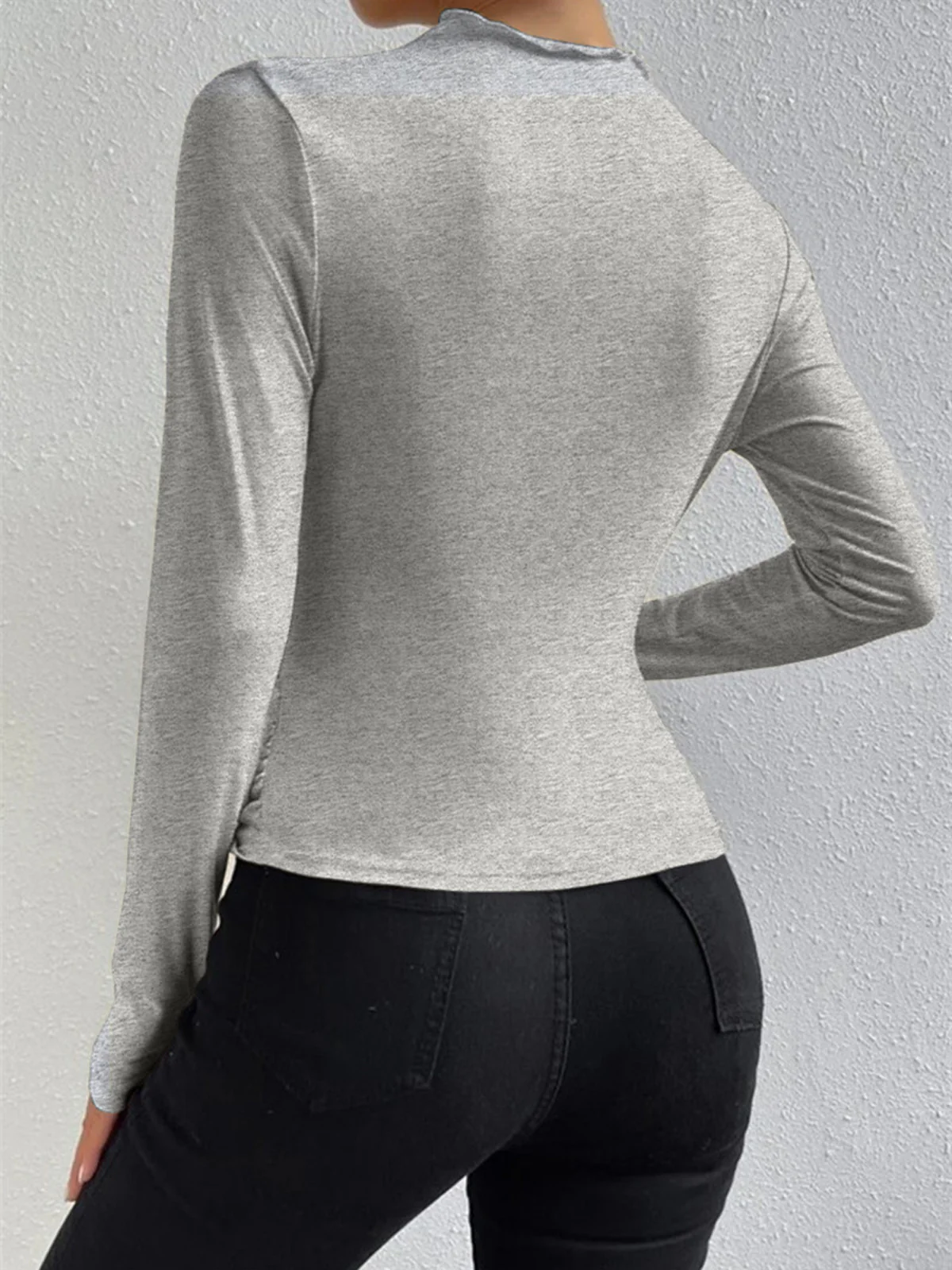 Ruching Long Sleeve Shirt - Image 4