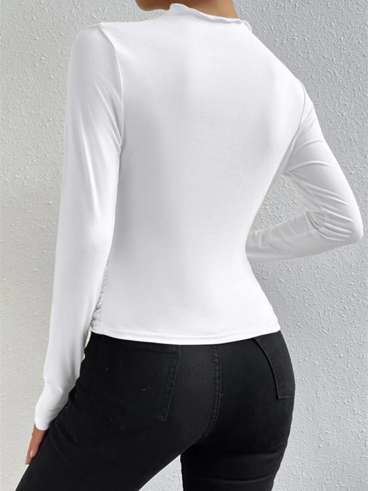 Ruching Long Sleeve Shirt - Image 7