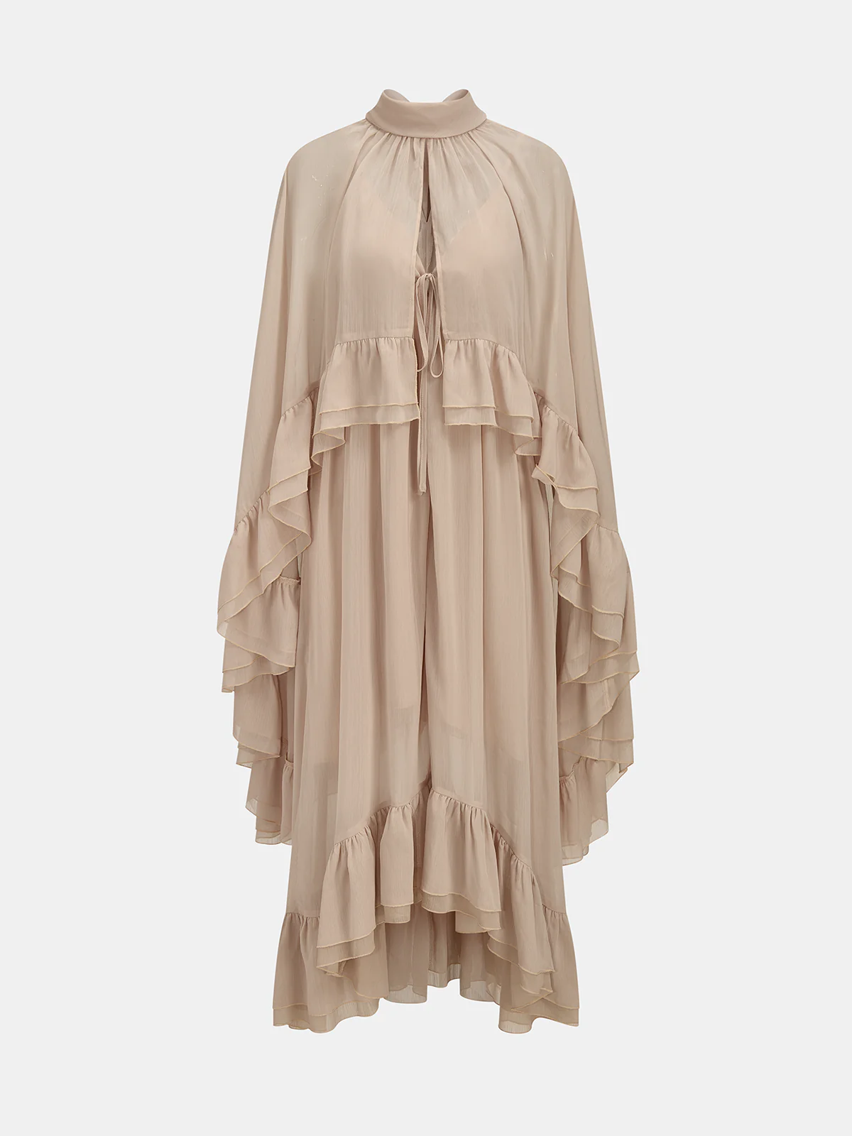 Ruffle Chiffon Cami Dress & Cover Up Two Piece Set - Image 2