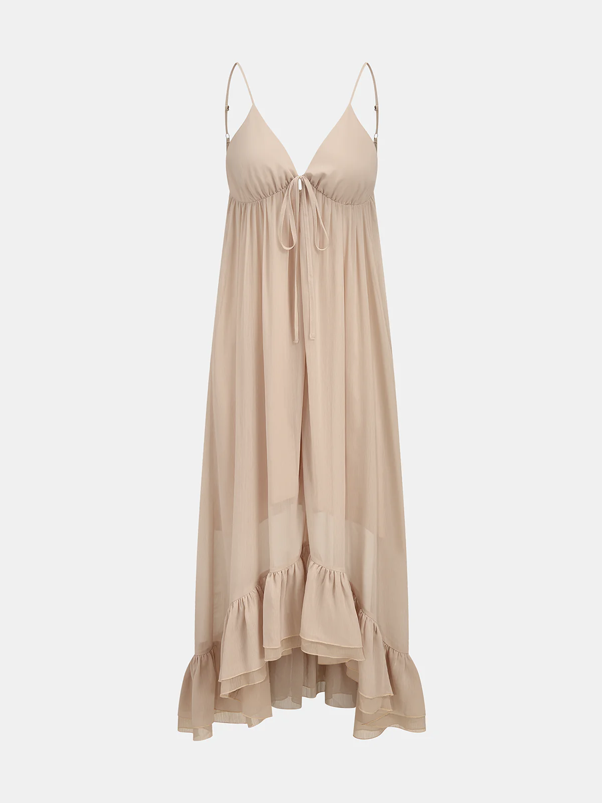Ruffle Chiffon Cami Dress & Cover Up Two Piece Set - Image 4