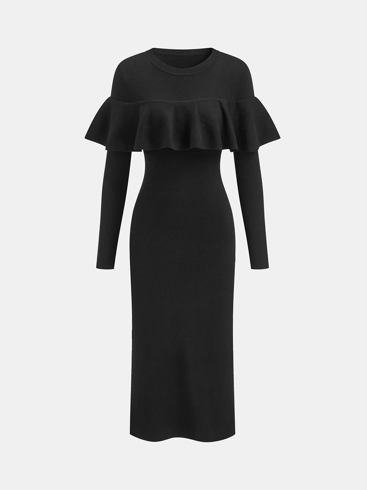 Ruffle Detail Long Sleeve Maxi Dress - Image 2