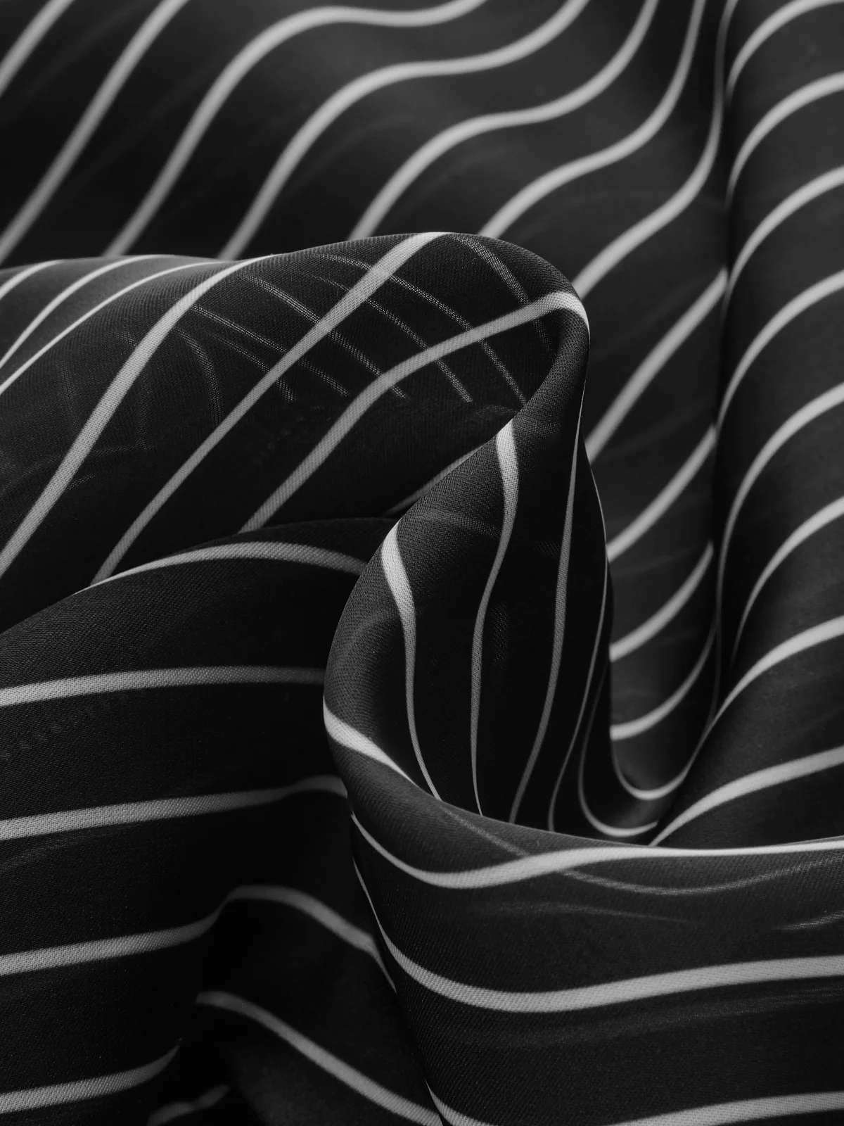 Ruffle Detail Semi-Sheer Striped Blouse - Image 4