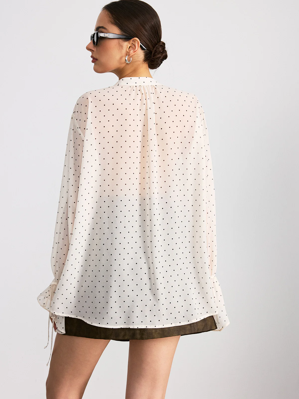 Ruffle Polka Dot Long Sleeve Shirt - Image 6