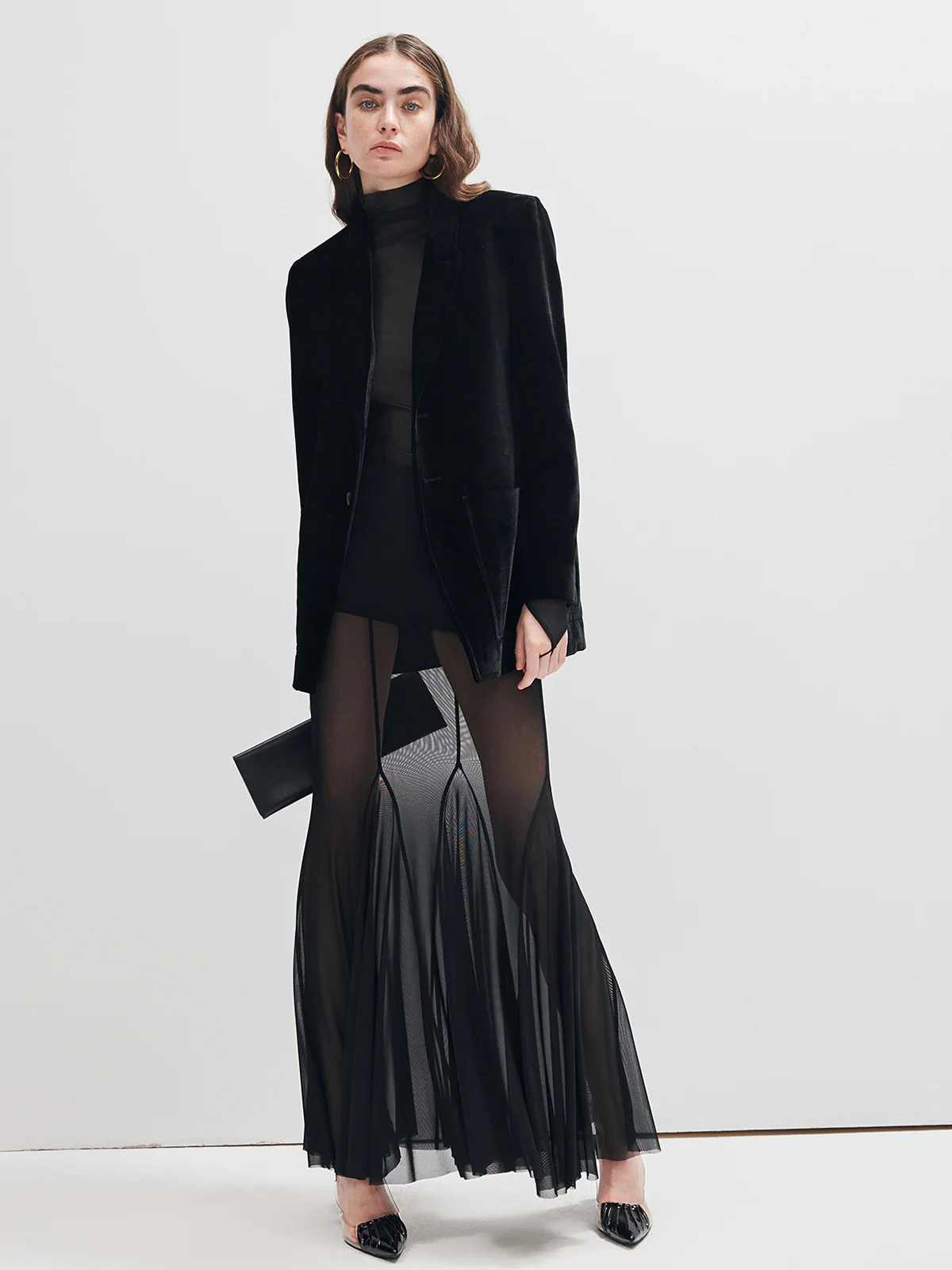 Ruffle Sheer Panel Maxi Skirt - Image 5
