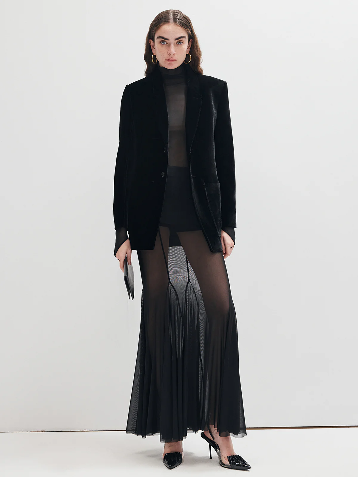 Ruffle Sheer Panel Maxi Skirt - Image 6